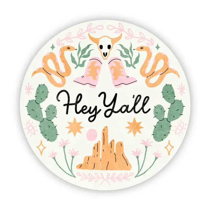 Big Moods 'Hey Y'all' Western Vinyl Sticker