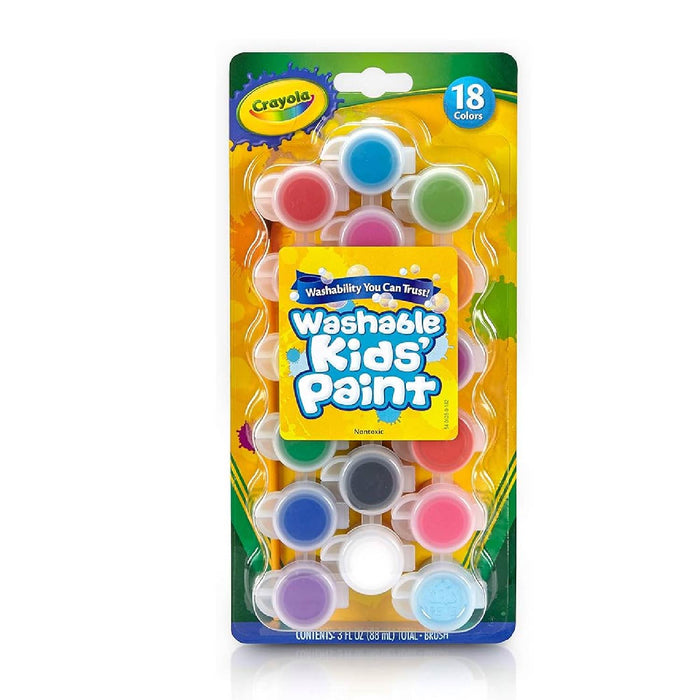 Crayola Washable Paint Set, Kid Paint 18 colors, 18ct - 6 pack