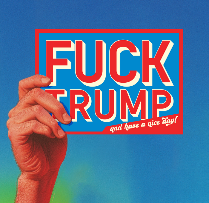 FCK TRUMP BLUE political card