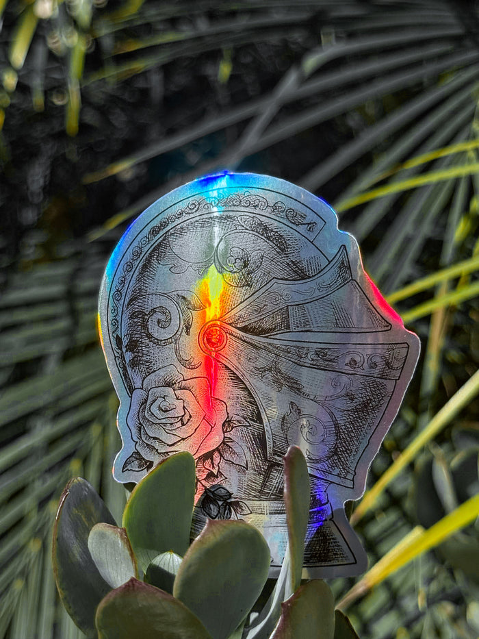 Gothic knight helmet vinyl sticker