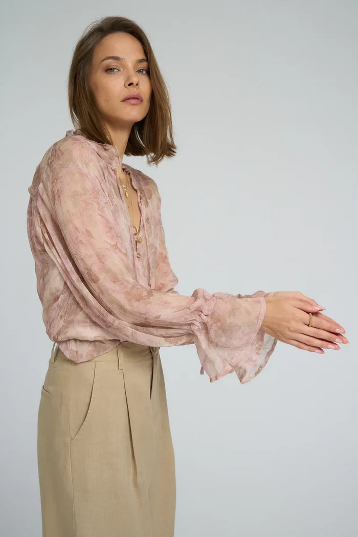 Harvest Moon Blouse in Monet Floral Print by Lilya