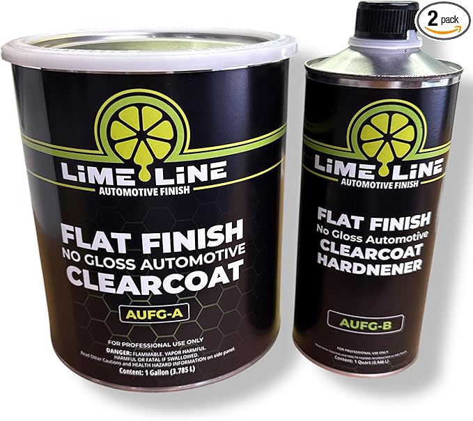 LiME LiNE 2K Clearcoat, Automotive Paint Kit with Hardener, Topcoat For Cars, Trucks and Motorcycles - 1.25 gallon Kit