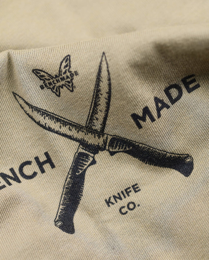 Meatcrafter Tactical Knives Detail - Close-up of Crossed Blades Logo | Benchmade Knife Co.