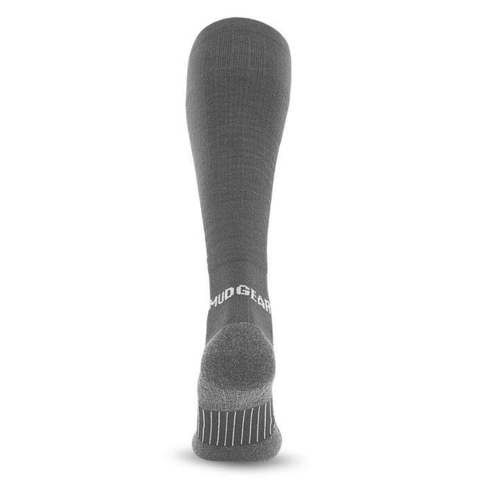 MudGear Tall Compression Merino Wool Socks - Gray/Light Gray (1 Pair)