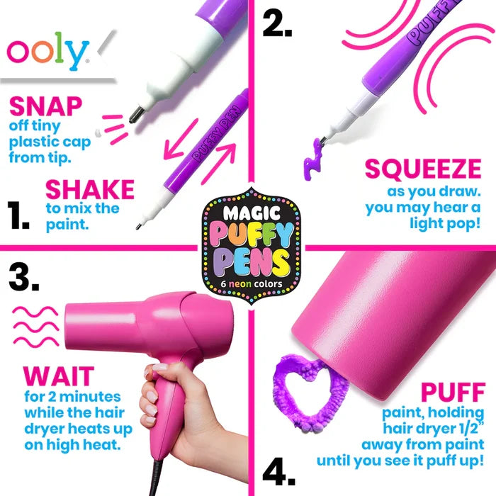 Ooly Magic Neon Puffy Pens