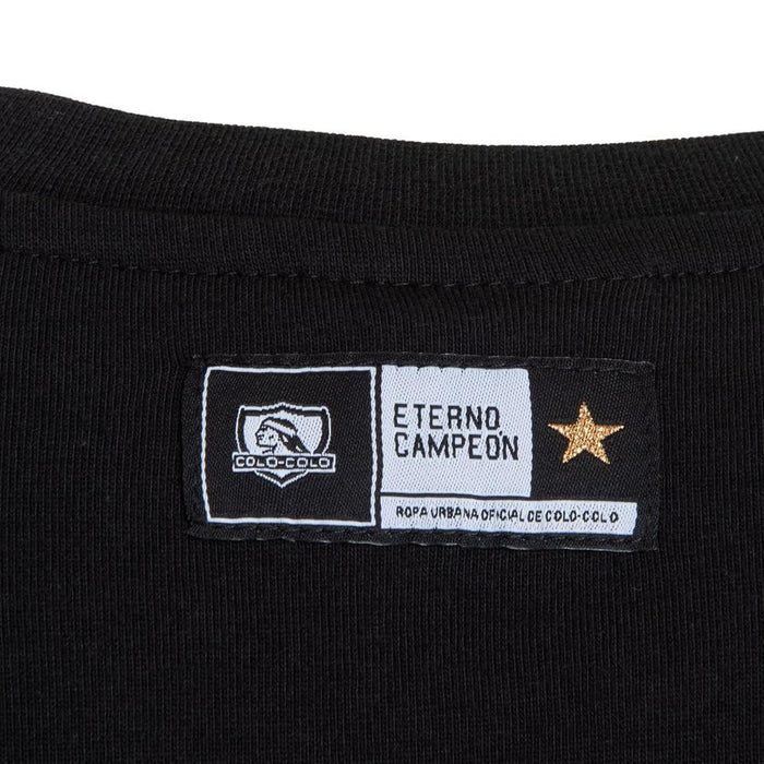 Polera Colo Colo Urbano "Escudo Gris" Negra