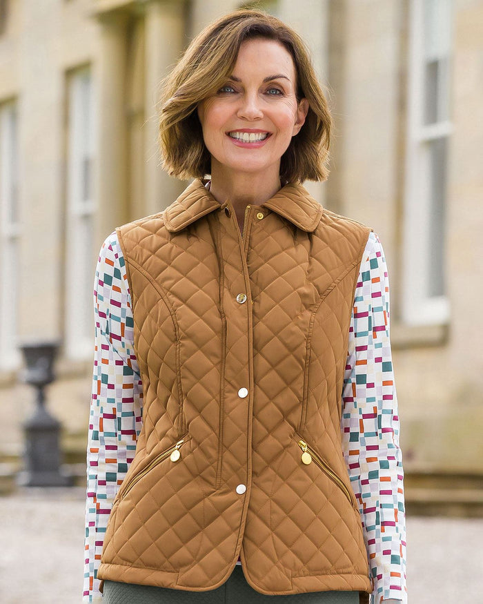Quilted Gilet - Gold - Country Collection
