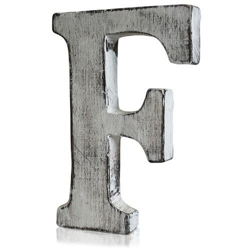 Shabby Chic Letters Handcarved - F