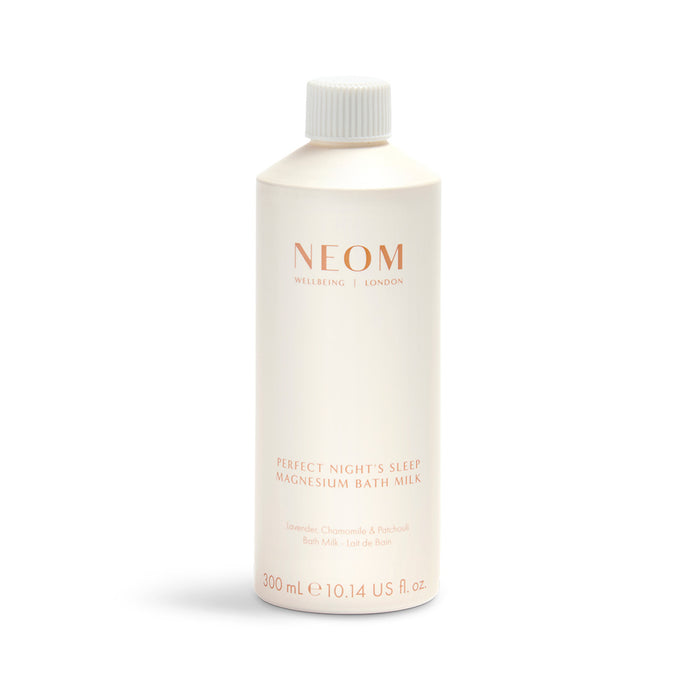 NEOM bath milk bottle on a white background