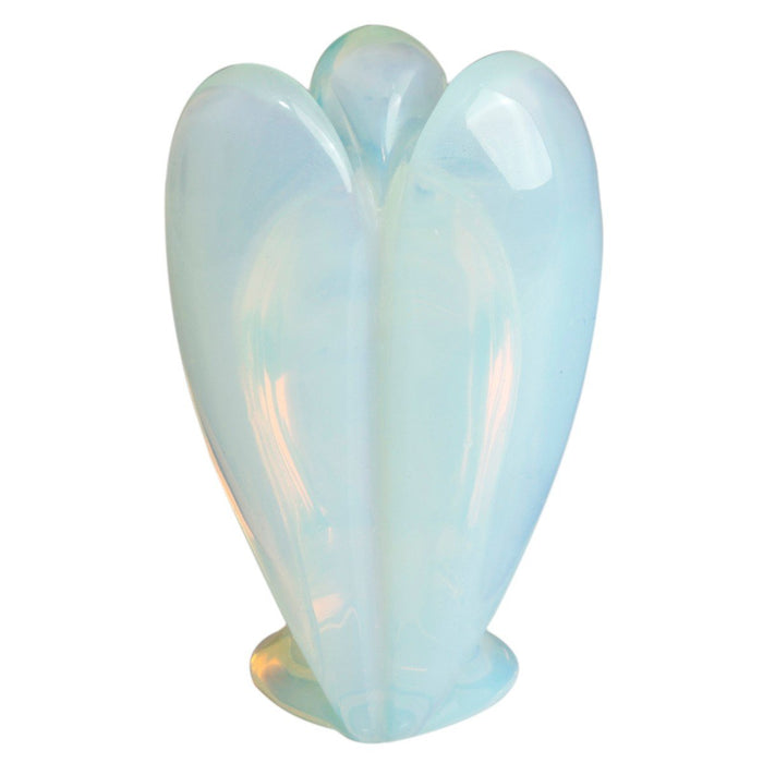 White Whale Opalite Healing Crystal Gemstone Carved Pocket Crystal Guardian Angel Figurines