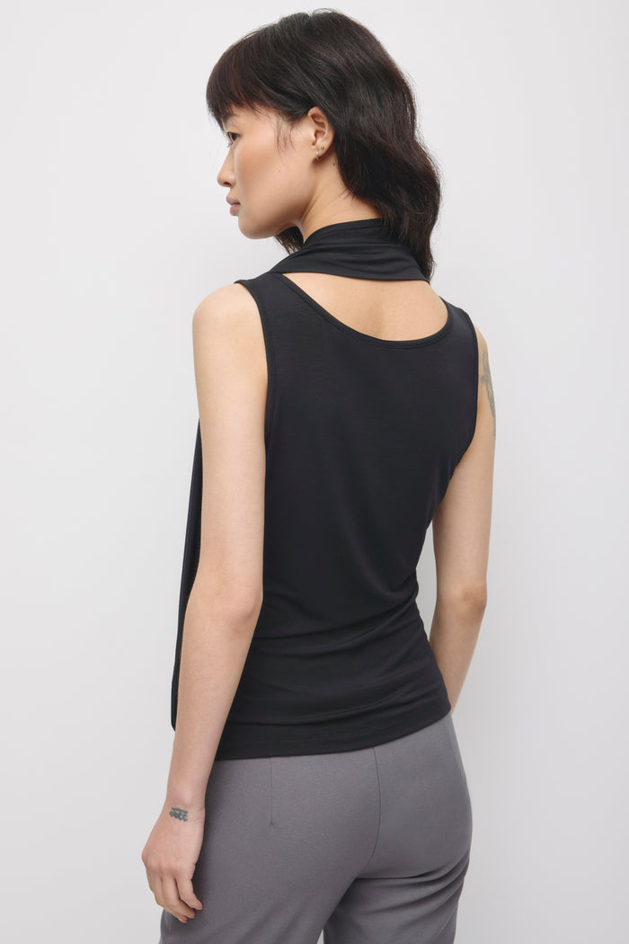 Women's Nayla Scarf Tank in Black