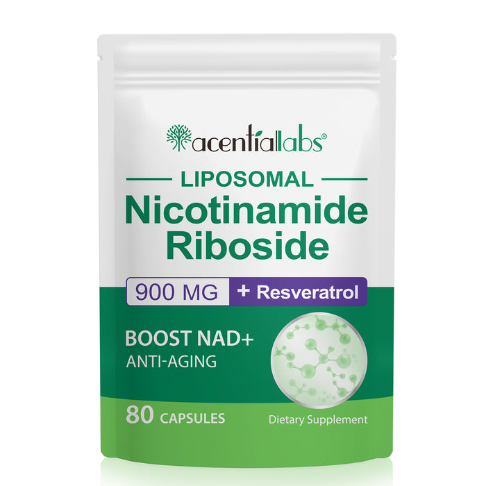 acentiallabs LIPOSOMAL Nicotinamide Riboside ,900 MG+ Resveratrol,BOOST NAD+ ANTI-AGING Bagged Capsules