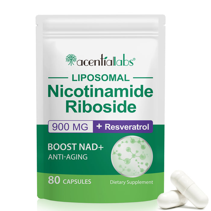 acentiallabs LIPOSOMAL Nicotinamide Riboside ,900 MG+ Resveratrol,BOOST NAD+ ANTI-AGING Bagged Capsules