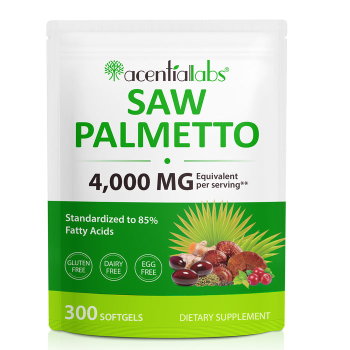 acentiallabs SAW PALMETTO 4000 MG Equivalent per serving 300 SOFTGELS Bagged Capsules