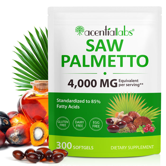 acentiallabs SAW PALMETTO 4000 MG Equivalent per serving 300 SOFTGELS Bagged Capsules