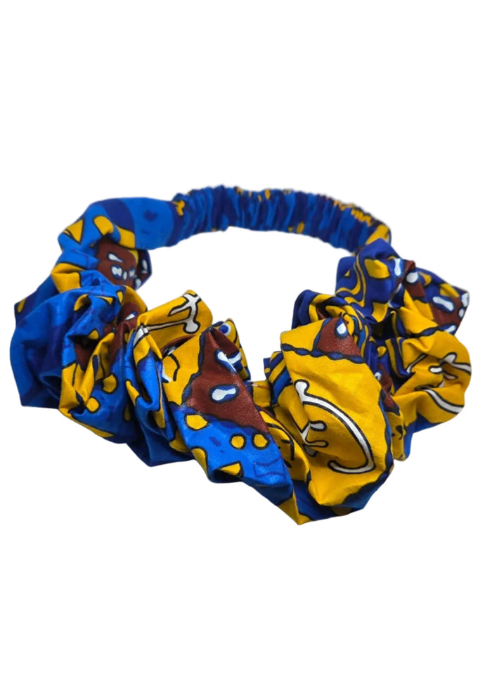 Blue/Yellow Scrunch (Medium/Regular Adult Head/24in)