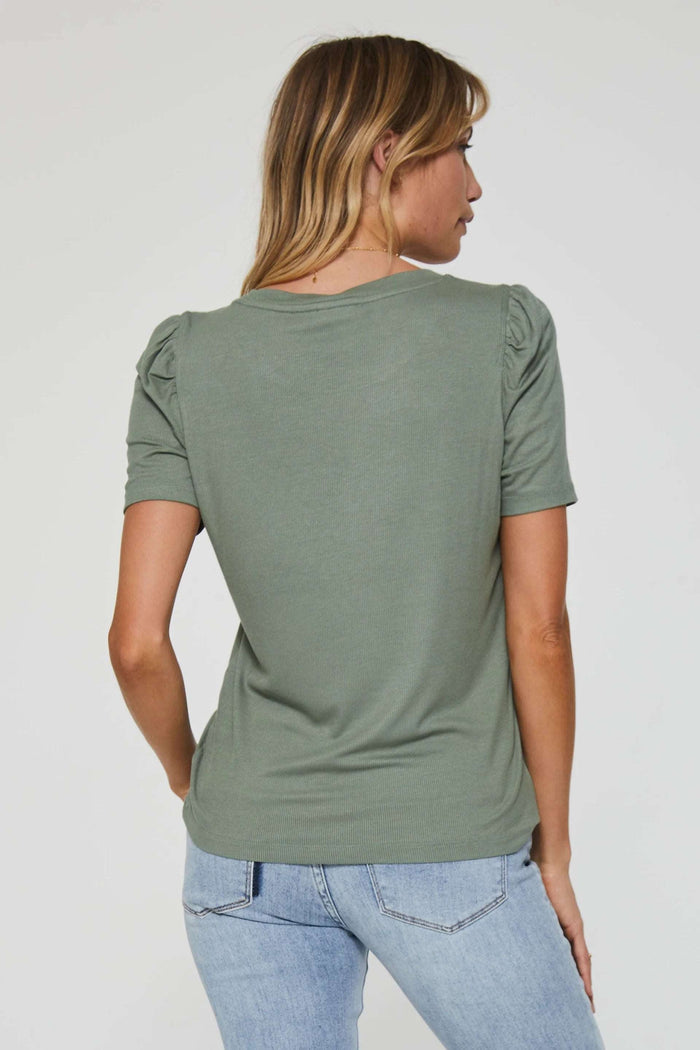 Another Love Sienna Rib Shirred Tee - Taryn x Philip Boutique