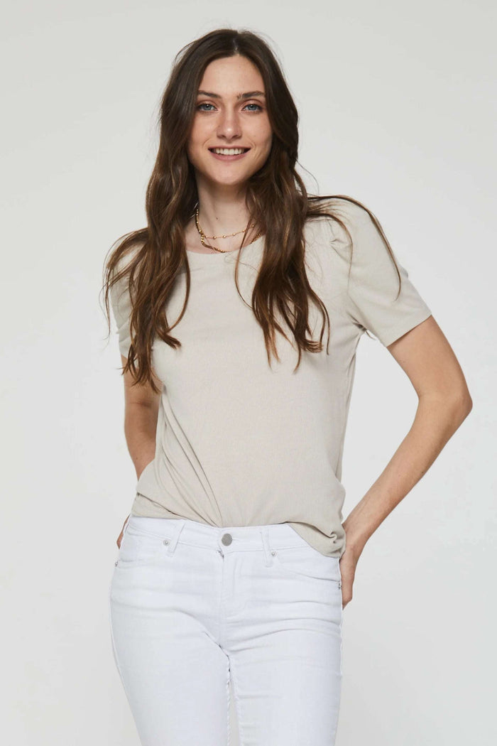 Another Love Sienna Rib Shirred Tee - Taryn x Philip Boutique