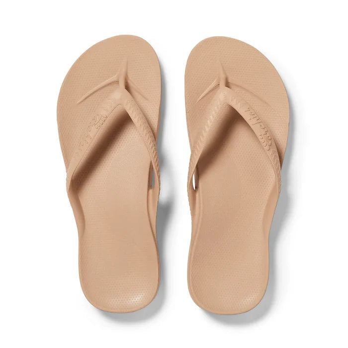 Archies Tan Arch Support Flip Flops