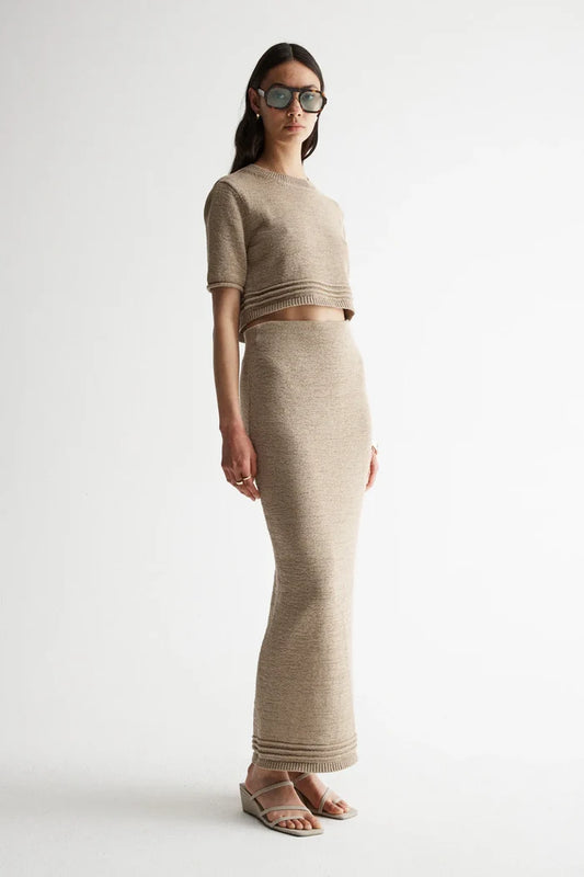 ARNU KNIT SKIRT | Taupe - Darling & Domain