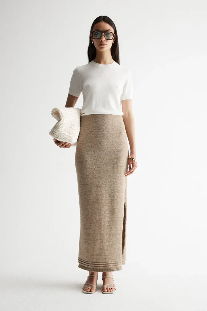 ARNU KNIT SKIRT | Taupe - Darling & Domain