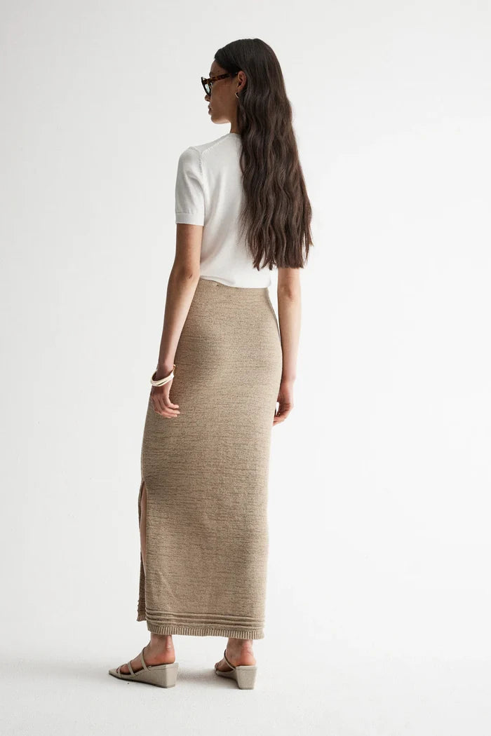 ARNU KNIT SKIRT | Taupe - Darling & Domain