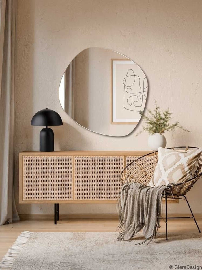 Asymmetric Rounded Frameless Mirror