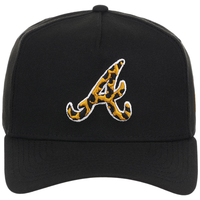 Atlanta Braves Women's New Era 9FORTY Black x Cheetah A-Frame