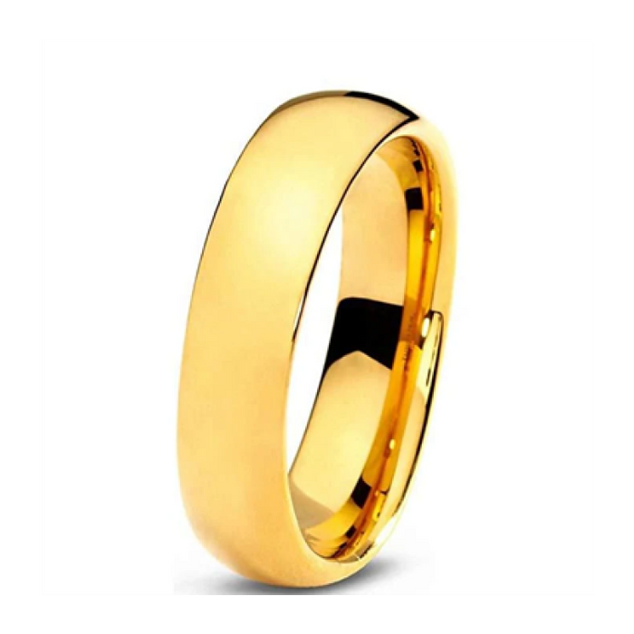Aurelius 18K Gold IP Tungsten Wedding Band – Men’s Comfort Fit