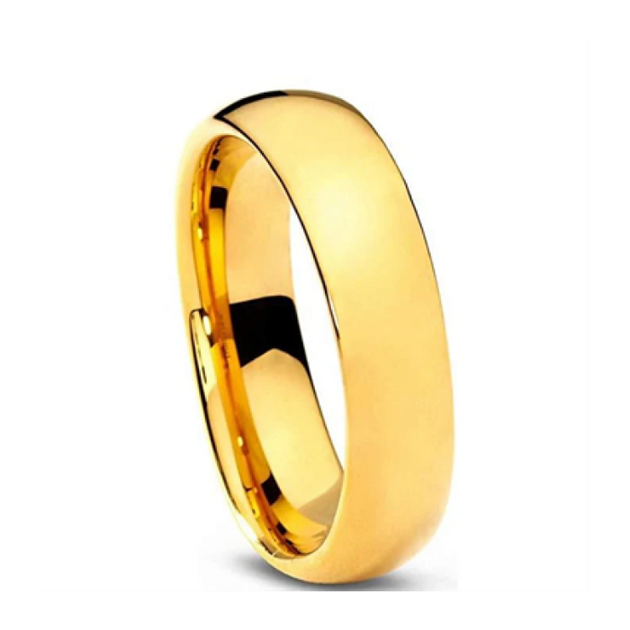 Aurelius 18K Gold IP Tungsten Wedding Band – Men’s Comfort Fit