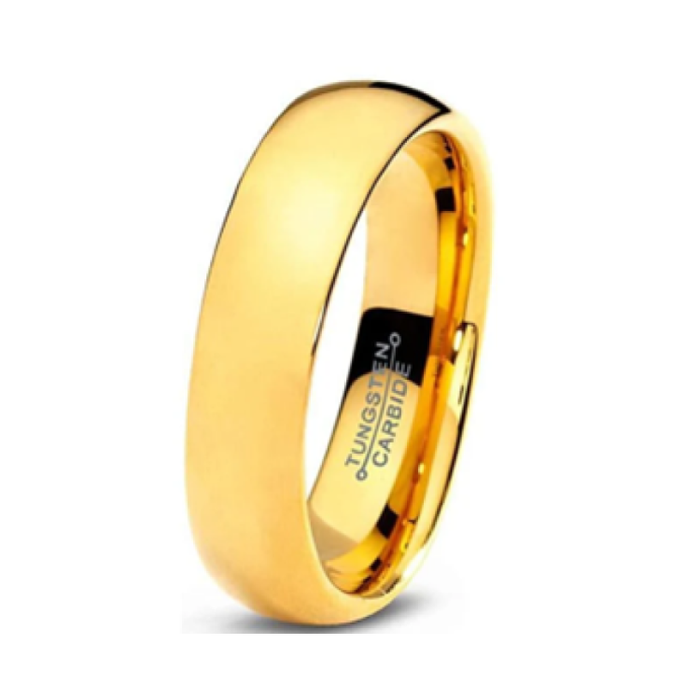 Aurelius 18K Gold IP Tungsten Wedding Band – Men’s Comfort Fit
