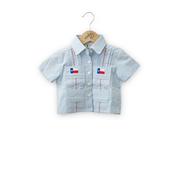 Baby Texas Flag Guayabera Shirt