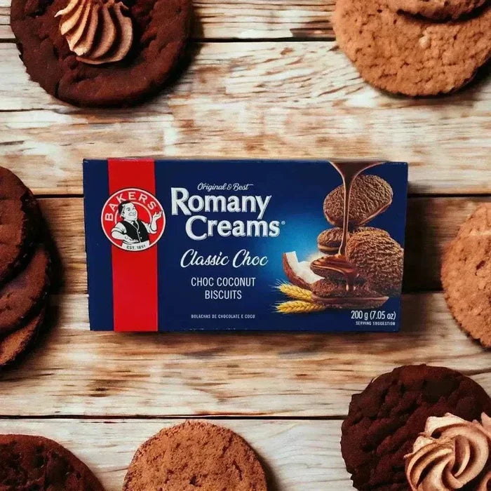 Bakers Romany Creams Classic Choc 200g chocolate sandwich biscuits with cream filling
