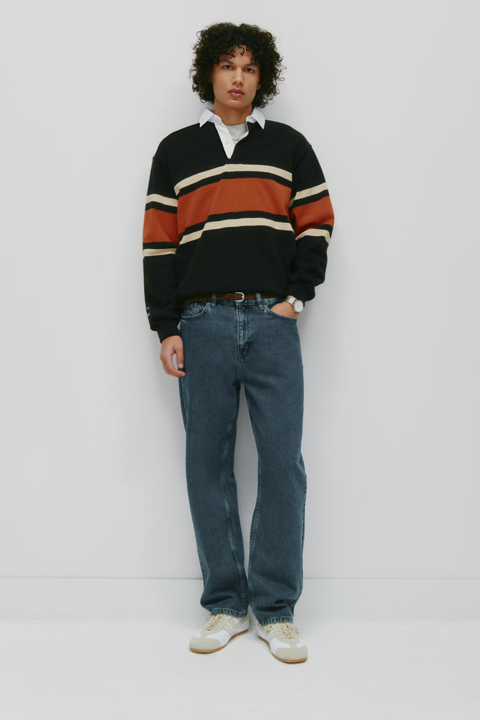 Barbarian Rugby in Black/Rust Stripe