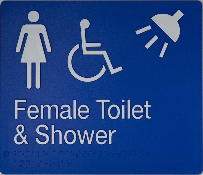 BEST BUY FDTS Accessible Female Toilet and Shower Sign Braille