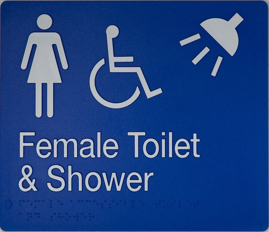 BEST BUY FDTS Accessible Female Toilet and Shower Sign Braille