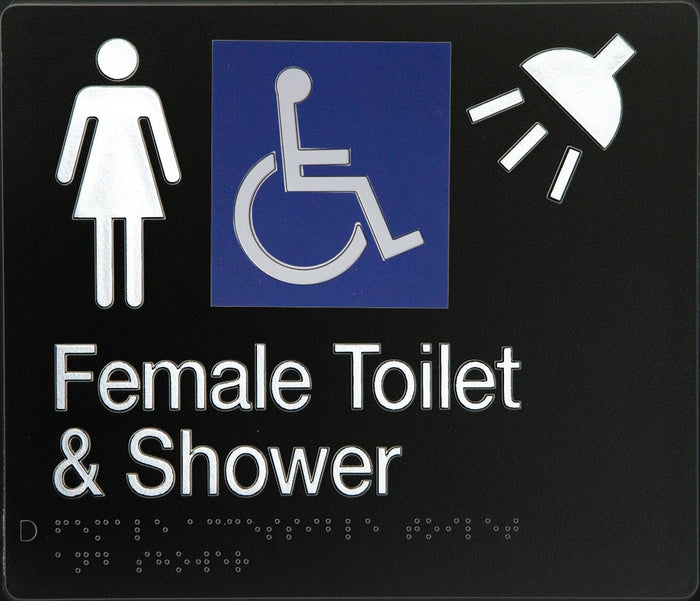 BEST BUY FDTS Accessible Female Toilet and Shower Sign Braille