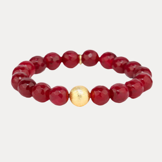 Ruby Red Bianca Beaded Bracelet For Women | BuDhaGirl