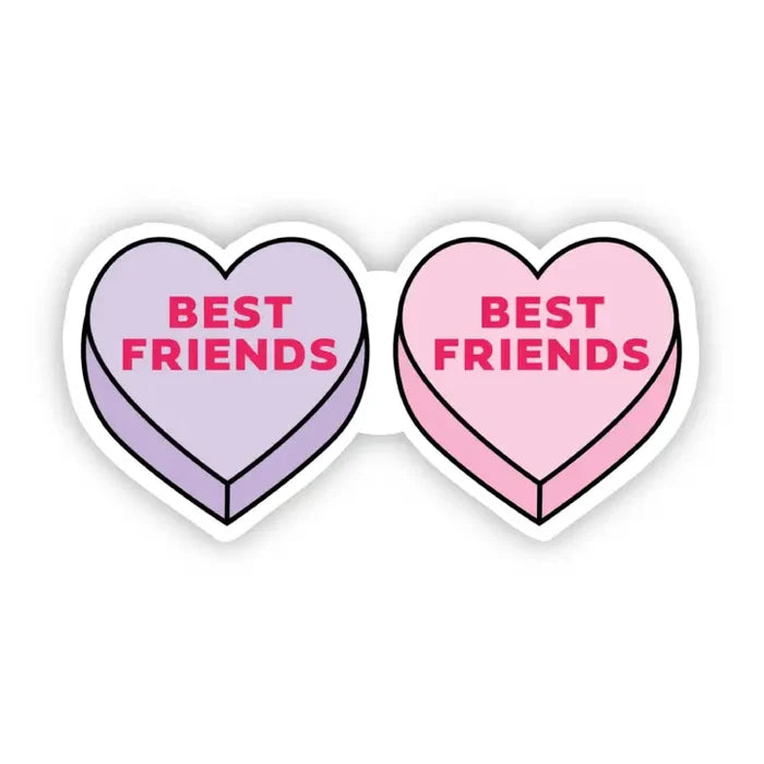 Big Moods 'Best Friends' Double Heart Vinyl Sticker
