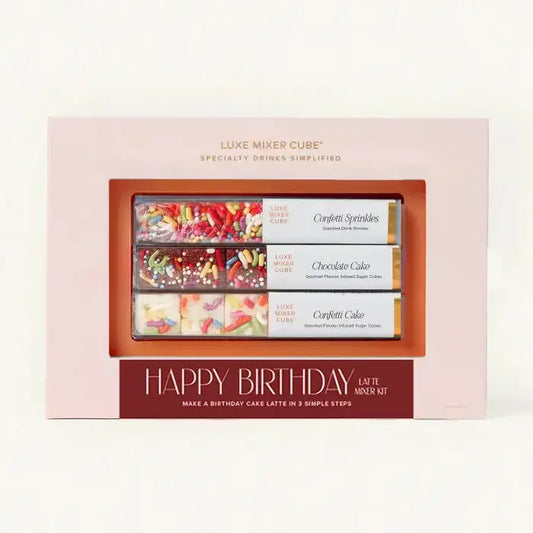 Birthday Cake Latte Gift Set – Blush Coffee Mixer Kit | Case of 6