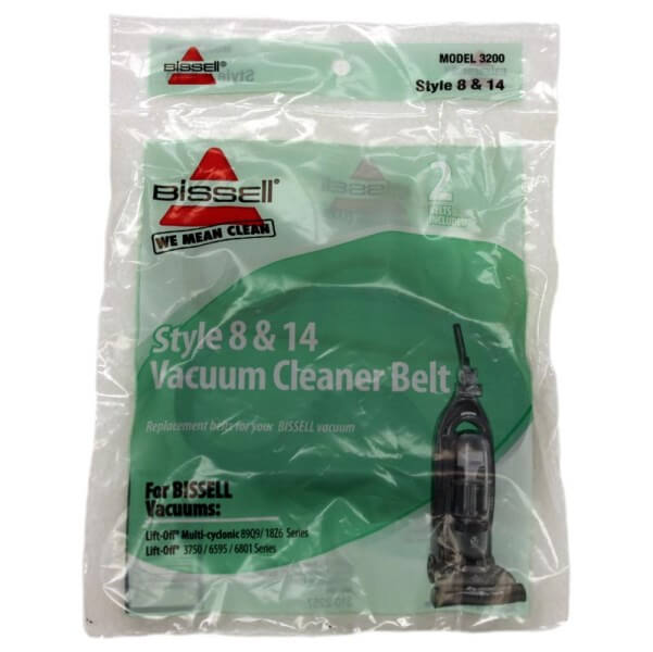Bissell 89Q9, 18Z6, 3750, 6595, 6801 Style 8 & 14 Belts for Lift-Off Bagless 2 Pk, Genuine Part 3200
