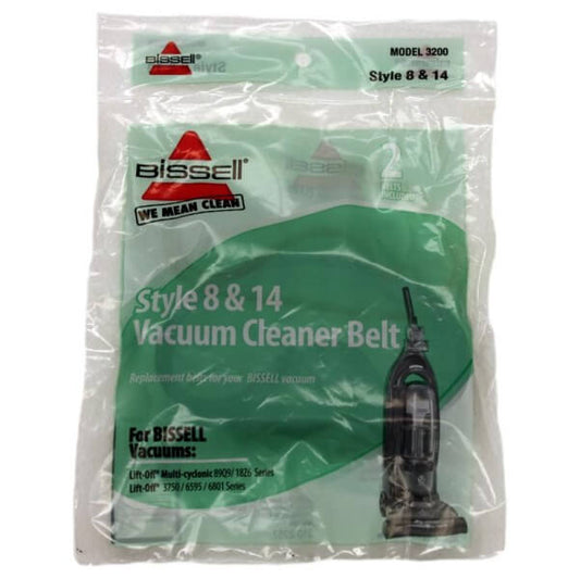 Bissell 89Q9, 18Z6, 3750, 6595, 6801 Style 8 & 14 Belts for Lift-Off Bagless 2 Pk, Genuine Part 3200