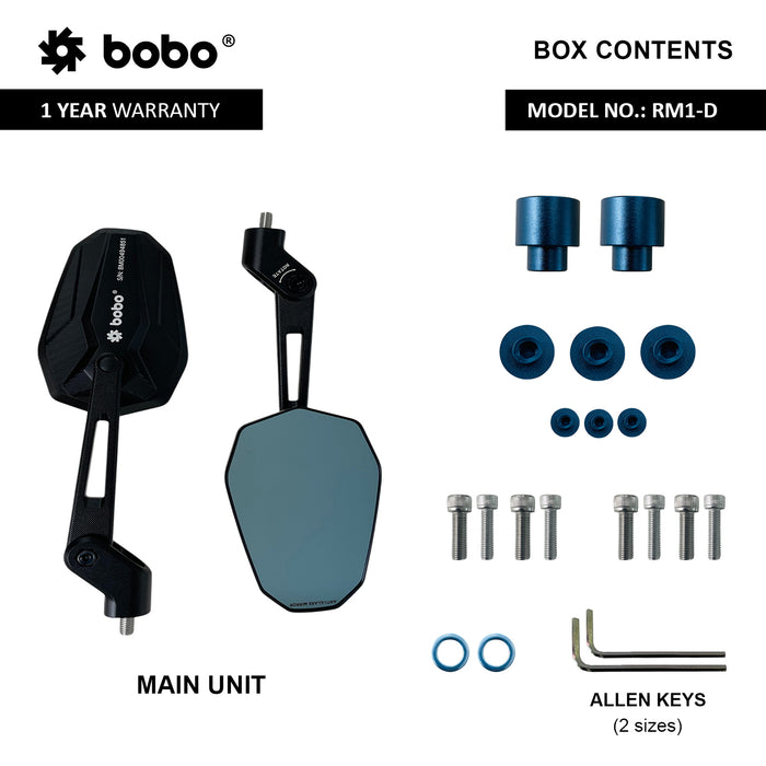 BOBO RM1-D Motorcycle Mirror Designed for Enhanced Riding Safety
BOBO Premium Bike Mirror for Enhanced Rear Visibility