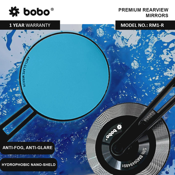 BOBO Premium Round Bar End Mirror for Enhanced Visibility
BOBO Anti-Glare Rearview Mirror