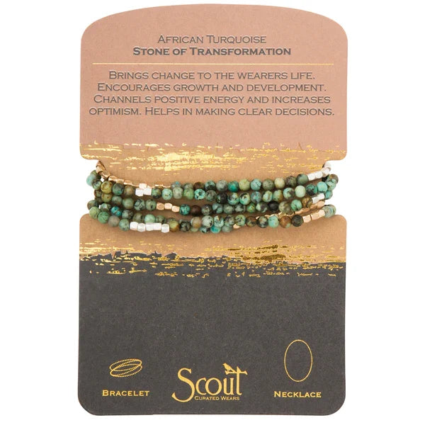 SW021 African Turquoise/Silver & Gold
