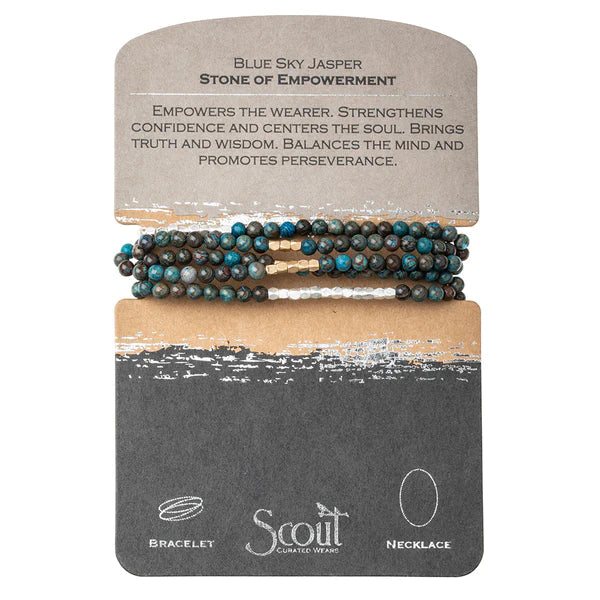 SW028 Blue Sky Jasper/Gold & Silver