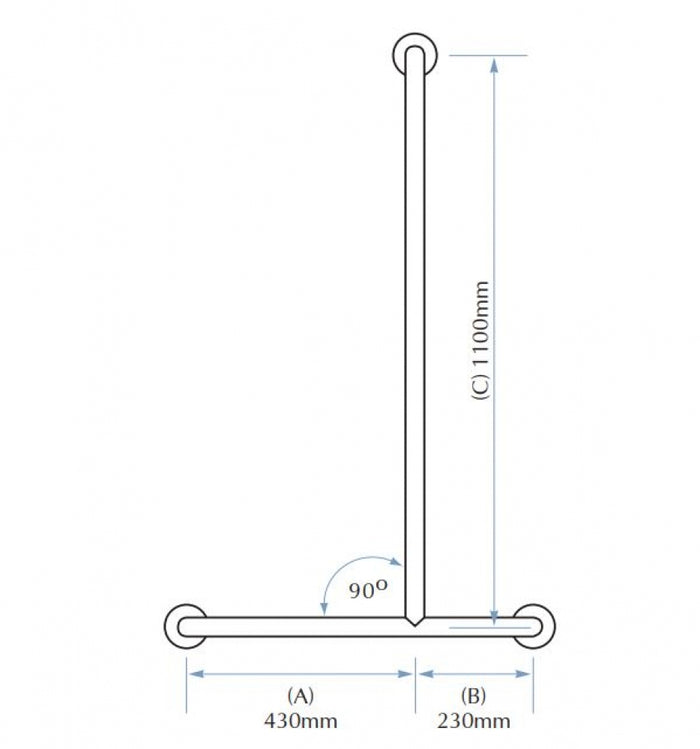 Bradley 832-MB Shower Grab Rail Right Hand