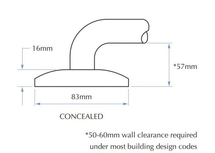 Bradley 832B-4 Ambulant Toilet Grab Rail Left Hand