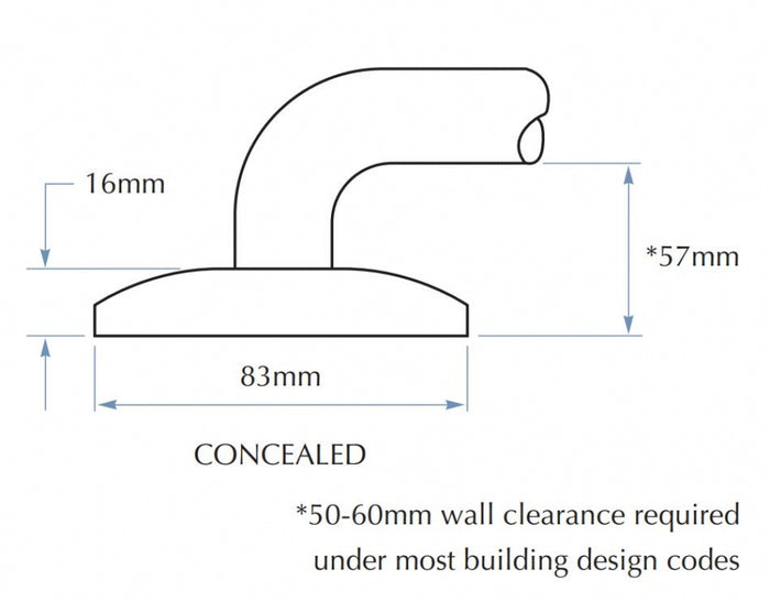 Bradley 832B-4 Toilet Grab Rail 45 Degree Left Hand