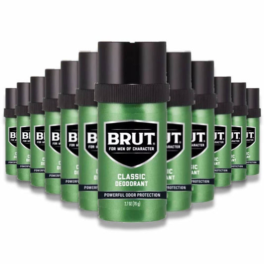 Brut - Deodorant Round Stick, Classic  2.7 Oz - 12 Pack